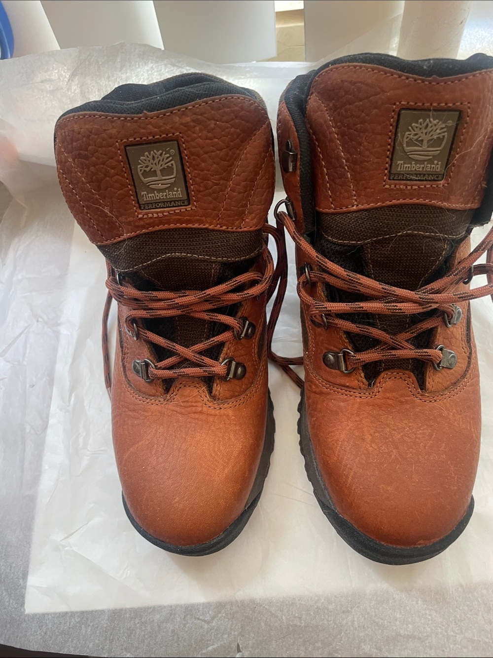 Timberland Brown Leather Lace-Up Hiking Boots